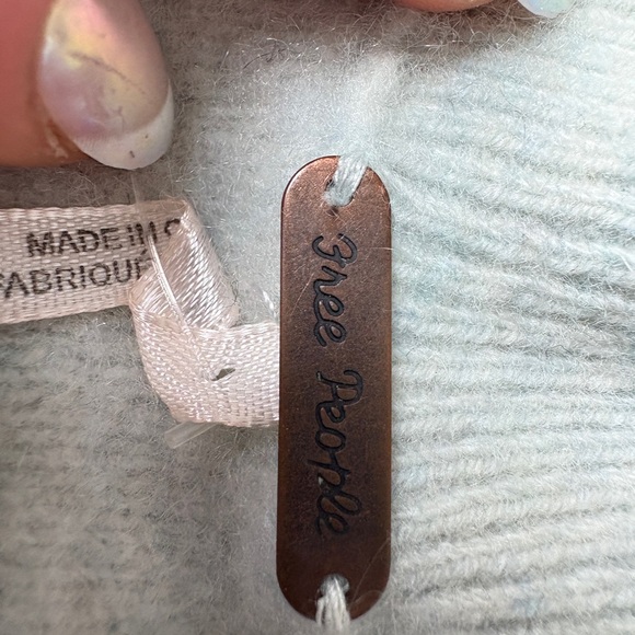 Free People Cropped Light Blue Cowl Neck Sweater - Picture 2 of 4